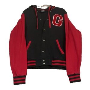 Harry Potter Full Snap Hoodie Sz M Unisex Hogwarts Letterman Bomber Gryffindor